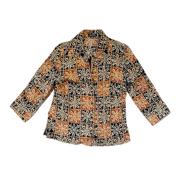 Notions Floral Mock Twinset Button Up - Picture 1 of 8